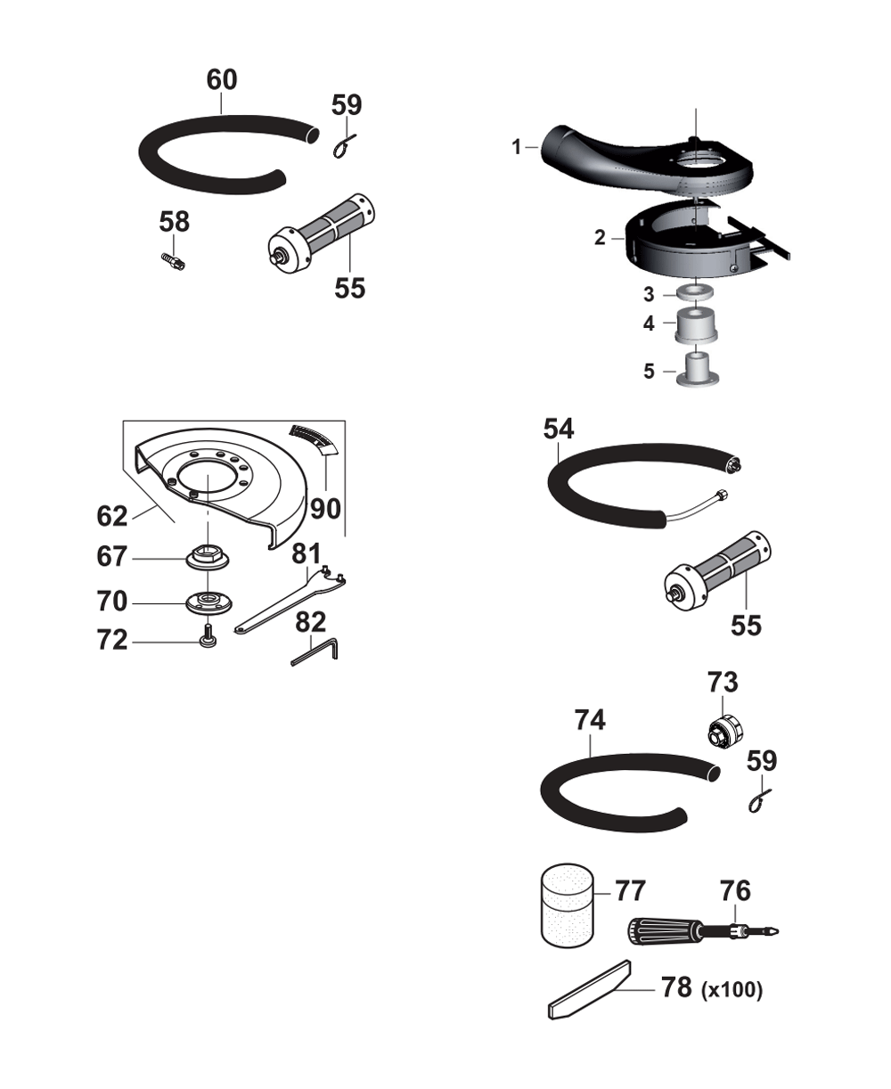 Fig-1 Diagram and Parts List for CP3650-120AA5  Chicago Pneumatic Grinder
